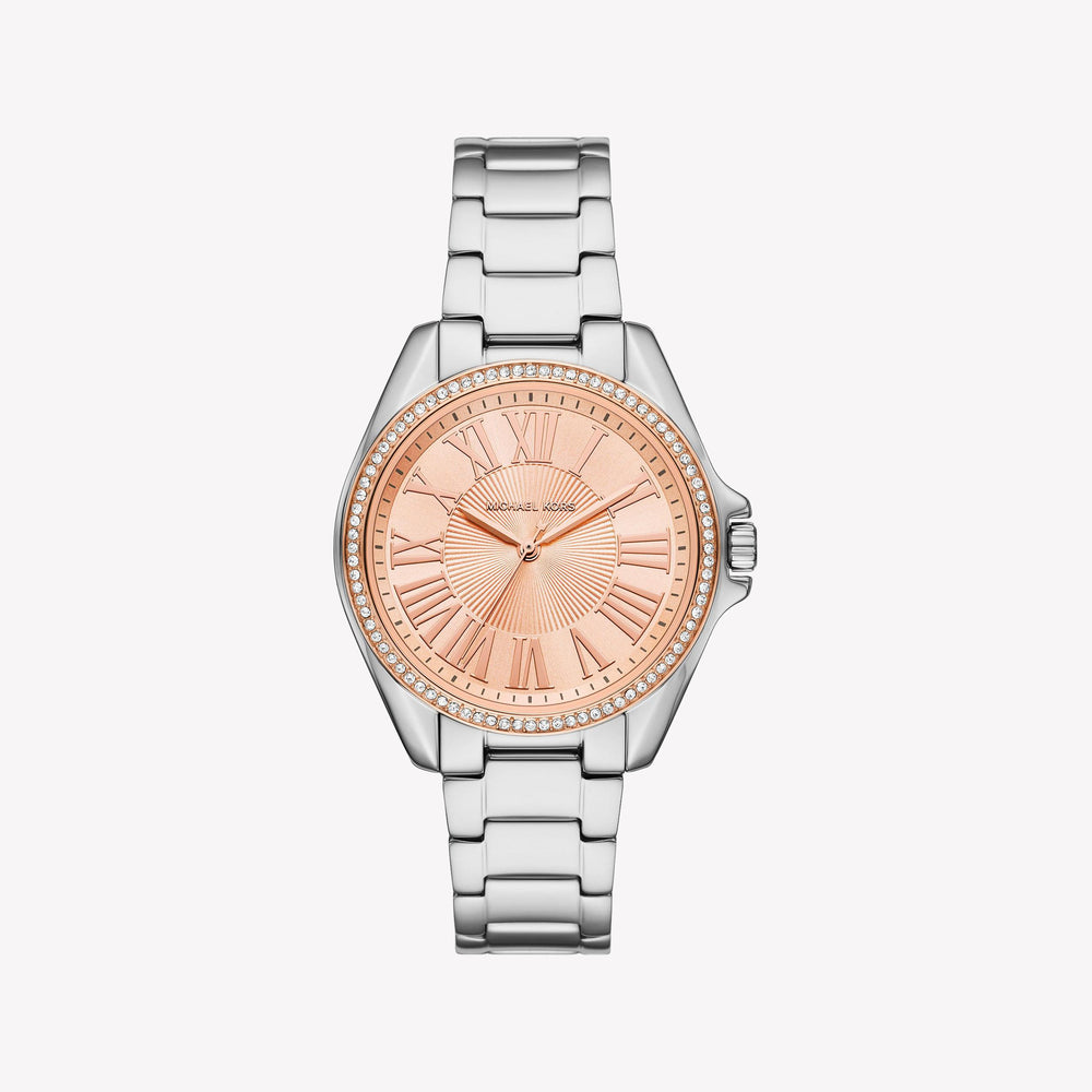 Michael Kors Kacie Quartz Rose Gold Dial Silver Stainless Steel Women's Watch MK4854