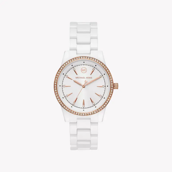 Michael Kors Women's White Ceramic Watch, White Dial | Mk6837 by i-watch