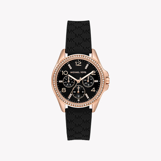 Michael Kors Women's Rose Gold & Black Watch | Mk7373