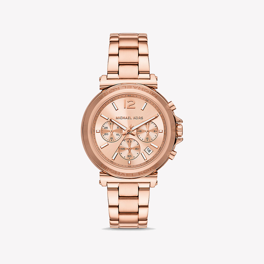 Michael Kors Maren Chronograph Rose Gold Dial Rose Gold Stainless Steel Women's Watch MK7494