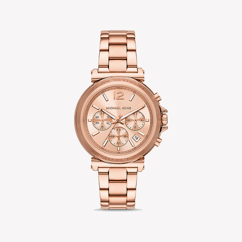Michael Kors Maren Chronograph Rose Gold Dial Rose Gold Stainless Steel Women's Watch MK7494