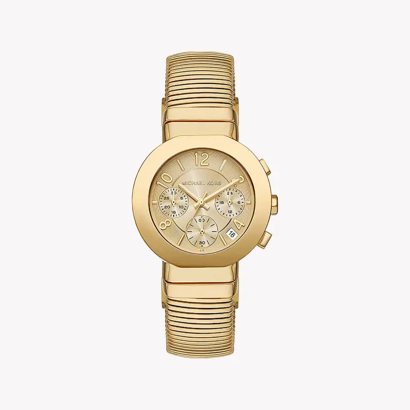 Michael Kors Women's Gold Stainless Steel Watch, Beige Dial | Mk7525