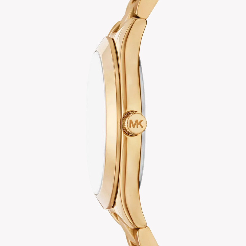 Michael Kors Slim Runway Quartz Gold Dial Ladies Watch MK7561SET