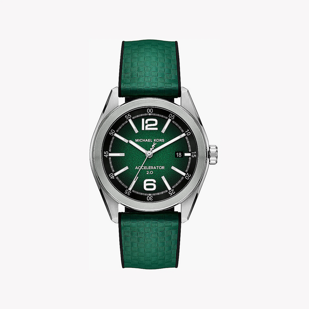 Michael Kors Men's Silver Watch, Dark Green Dial | Mk9173 by i-watch