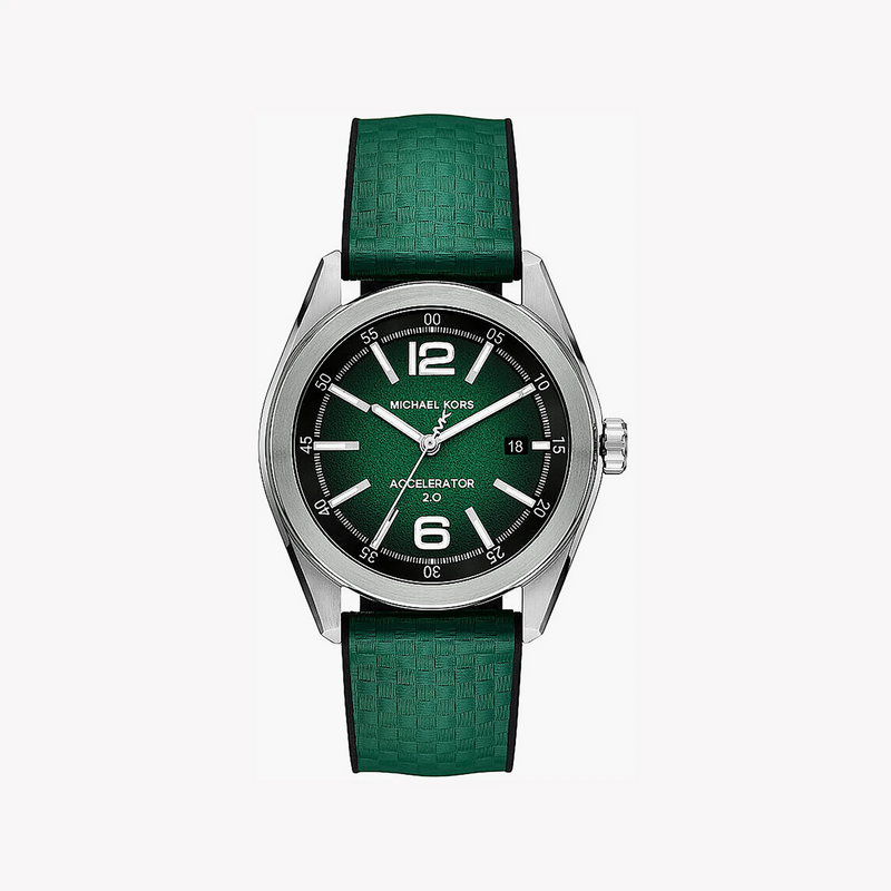 Michael Kors Men's Silver Watch, Dark Green Dial | Mk9173 by i-watch