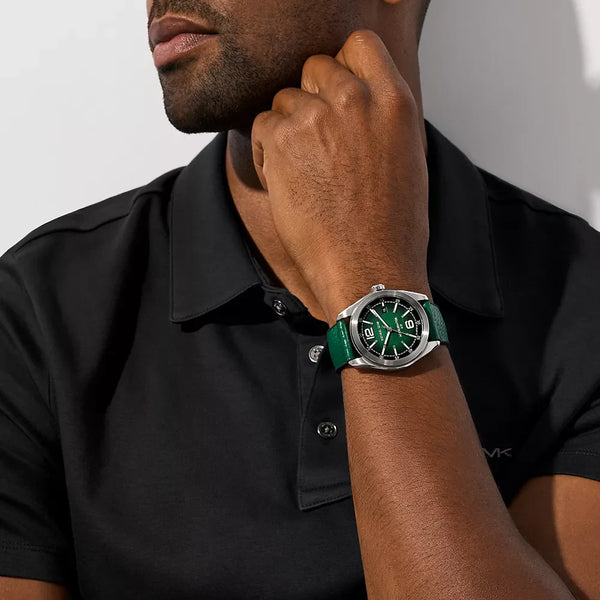 Michael Kors Men's Silver Watch, Dark Green Dial | Mk9173 by i-watch