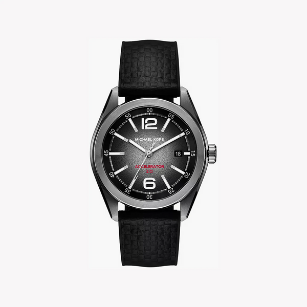Michael Kors Men's Silver Watch, Black Dial | Mk9175 by i-watch