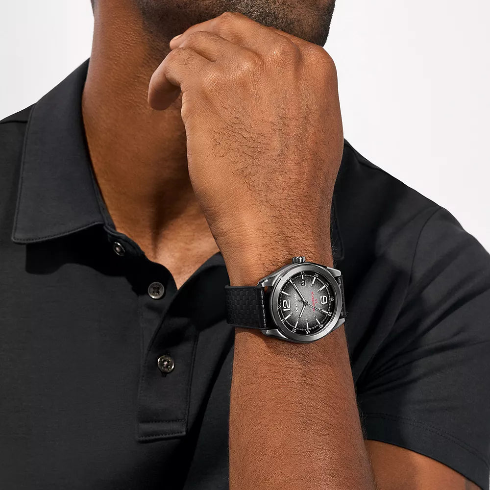 Michael Kors Men's Silver Watch, Black Dial | Mk9175