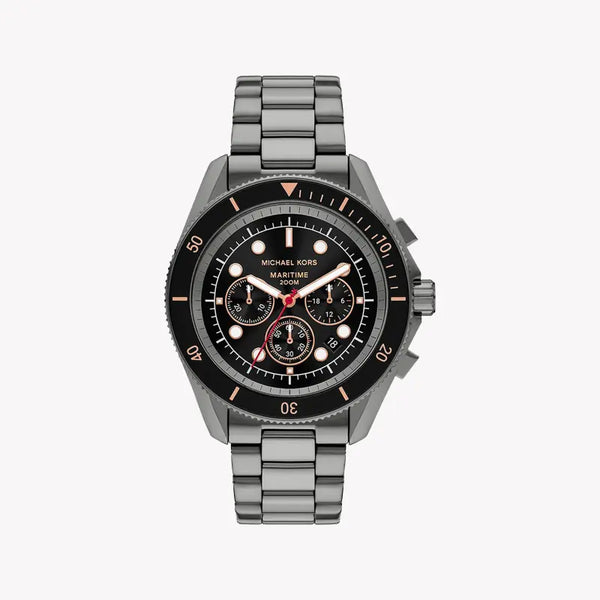 Michael Kors Men's Silver Stainless Steel Watch, Black Dial | Mk9204 by i-watch