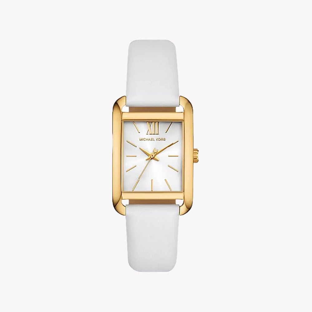 Michael Kors Women's Gold/White Leather Watch | MKO1059 by i-watch