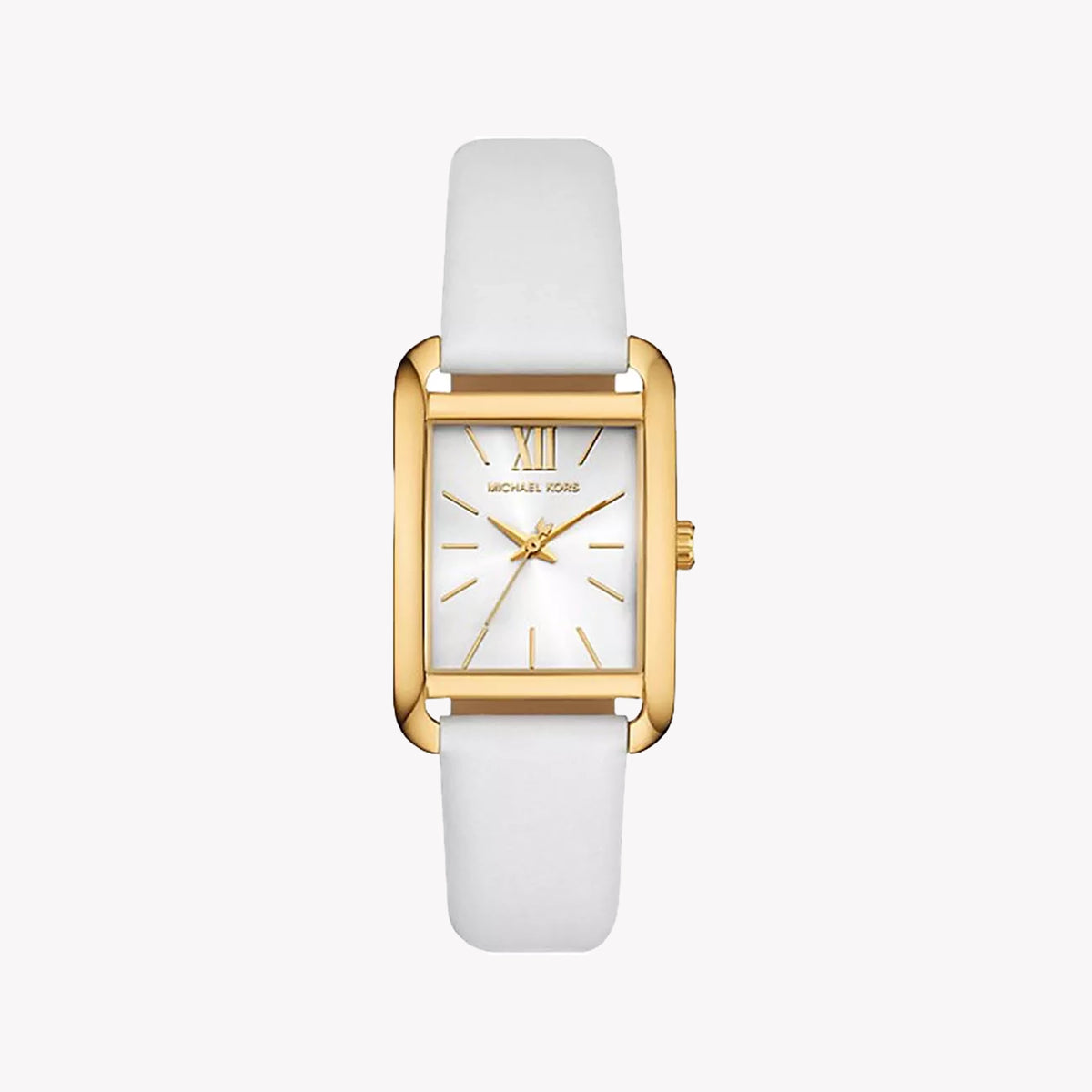 Michael Kors Women's Gold/White Leather Watch | MKO1059