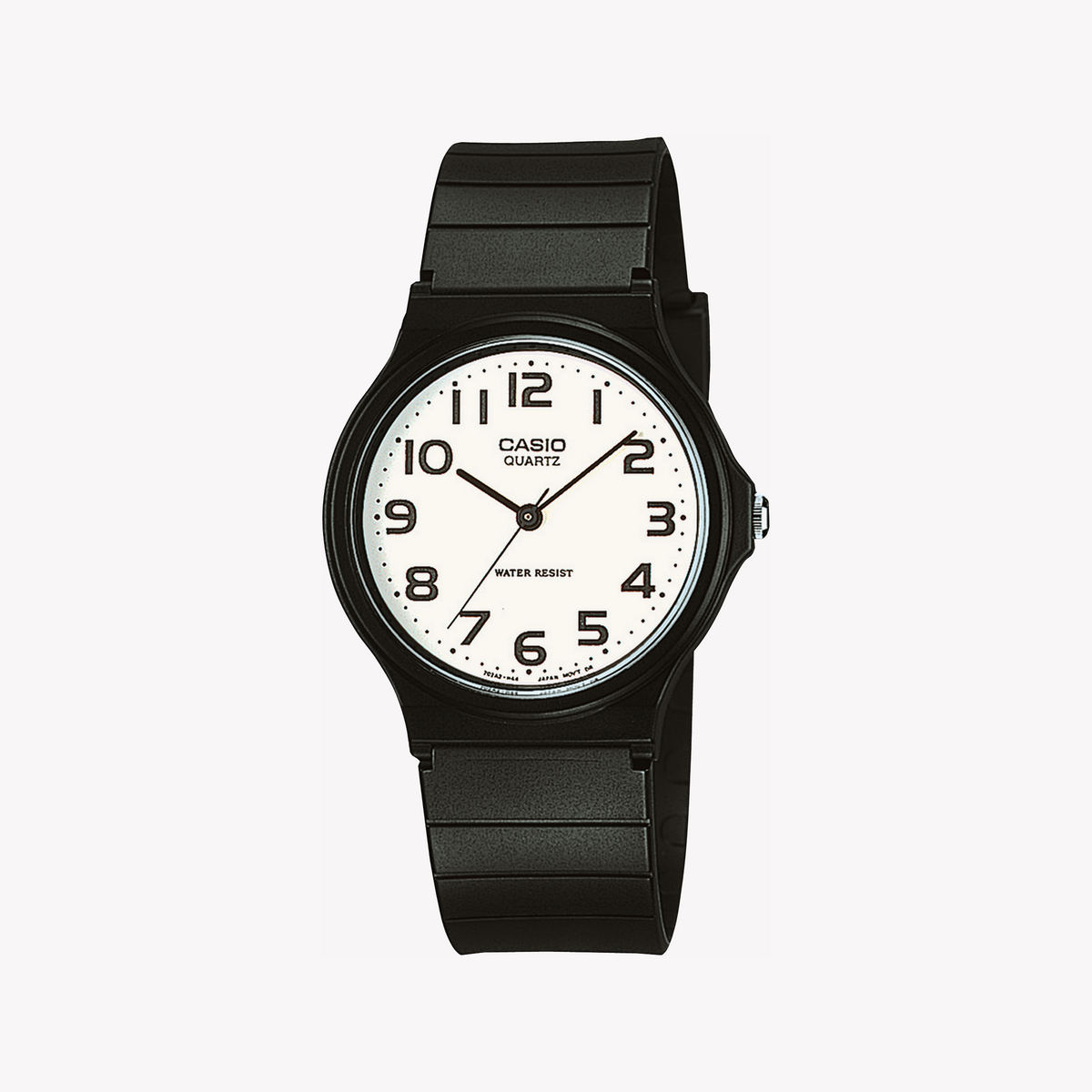 CASIO Men's Black Resin Watch, White Dial | MQ-24-7B2LEG