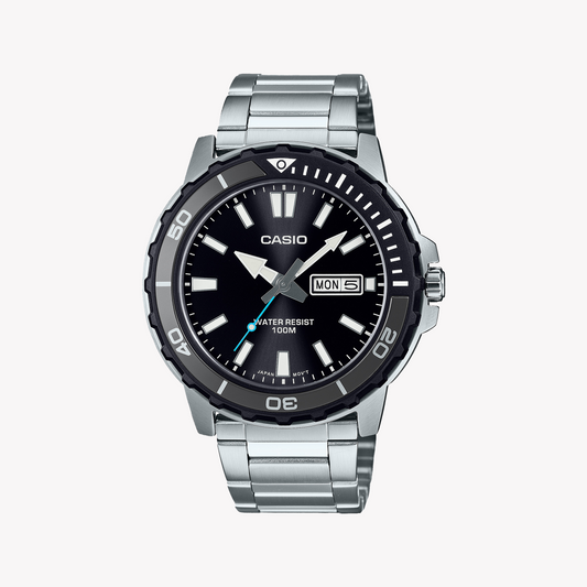 CASIO Men's Stainless Steel Silver Watch | MTD-125D-1A3VDF