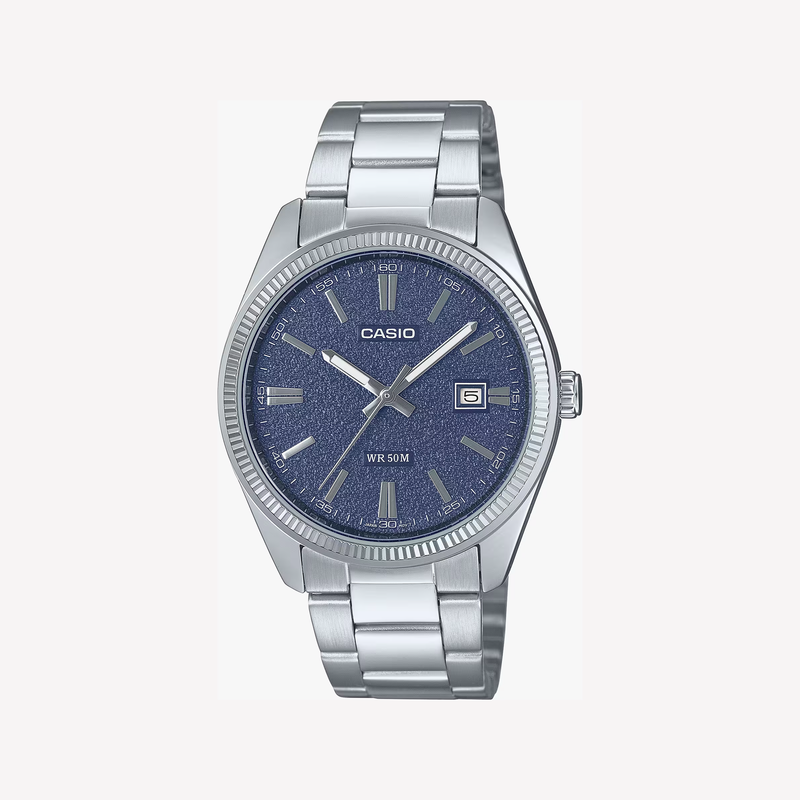 Casio MTP-1302DA-2A1VDF Men's Analog Watch with Blue Dial and Stainless Steel Band