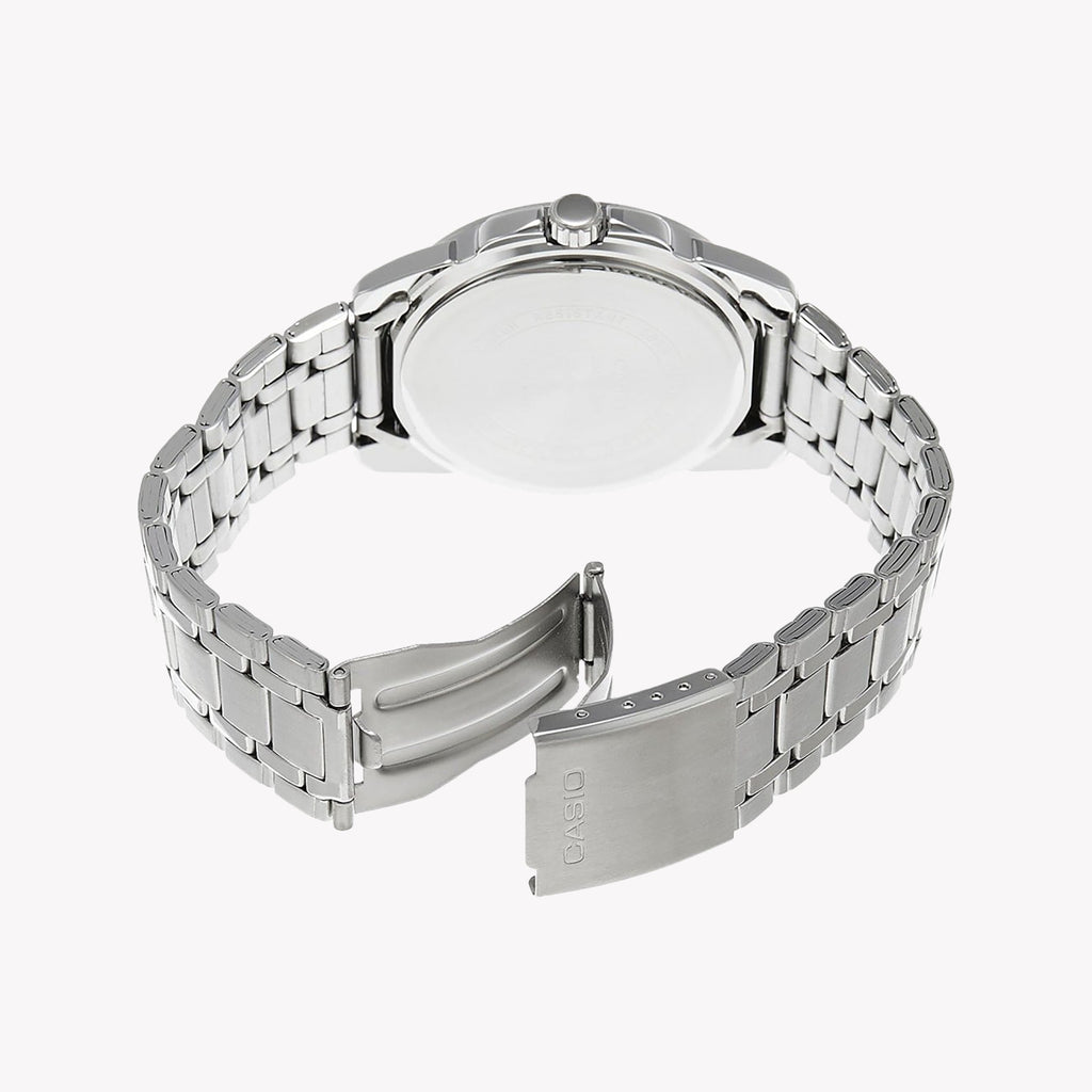 ساعة كاسيو MTP-1314D-1AVDF ELEGANT SPORT - ساعة رجالية من الستانلس ستيل بقرص أسود وسوار فضي