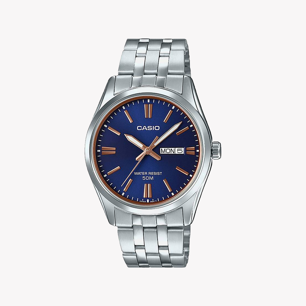 CASIO MTP-1335D-2A2VDF ADVENTURE-READY - MONTRE SPORTIVE ÉLÉGANTE POUR HOMMES avec cadran bleu et bracelet en acier inoxydable