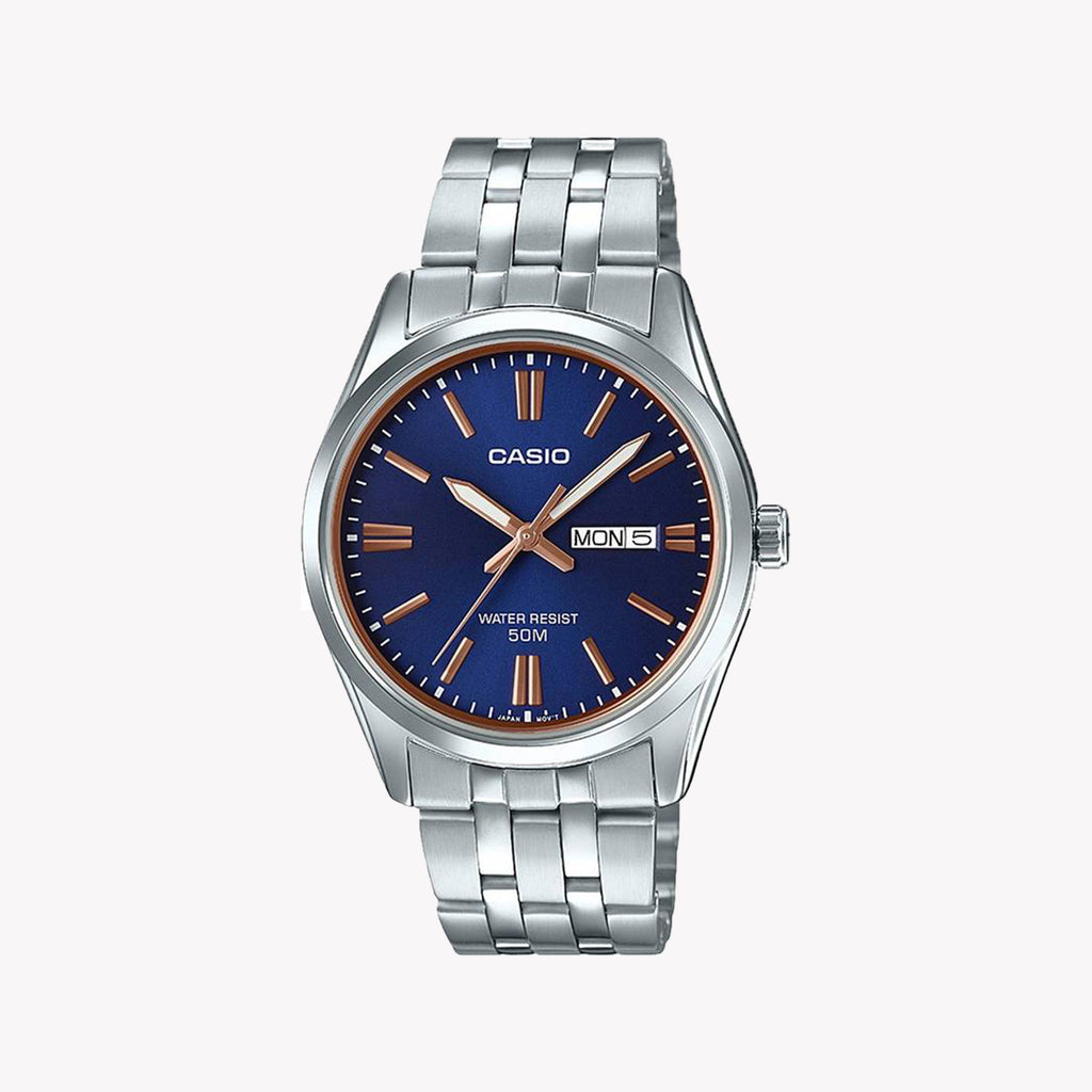 CASIO MTP-1335D-2A2VDF ADVENTURE-READY - MONTRE SPORTIVE ÉLÉGANTE POUR HOMMES avec cadran bleu et bracelet en acier inoxydable