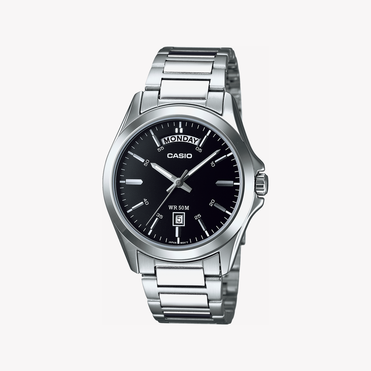 CASIO Men's Stainless Steel Black Dial Watch | MTP-1370D-1A1UDF