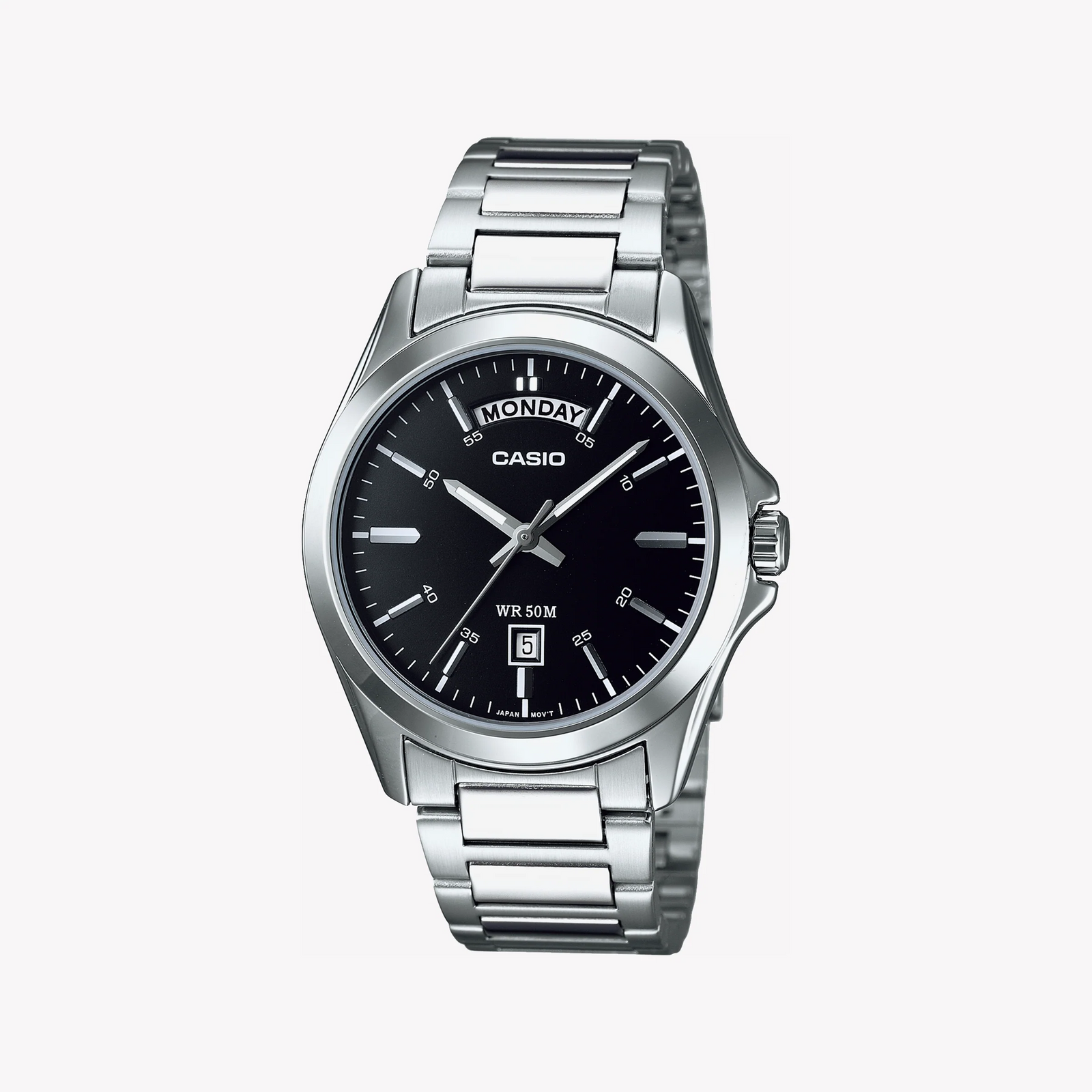 CASIO Men's Stainless Steel Black Dial Watch | MTP-1370D-1A1UDF