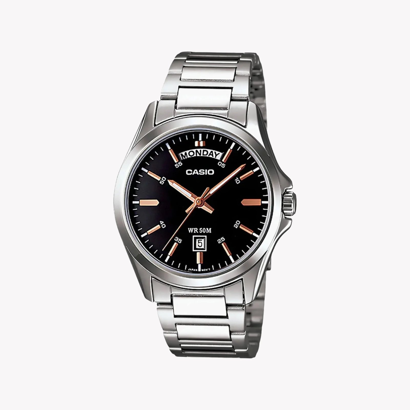 Casio Men's Stainless Steel Black Dial Watch | Mtp-1370d-1a2udf by i-watch