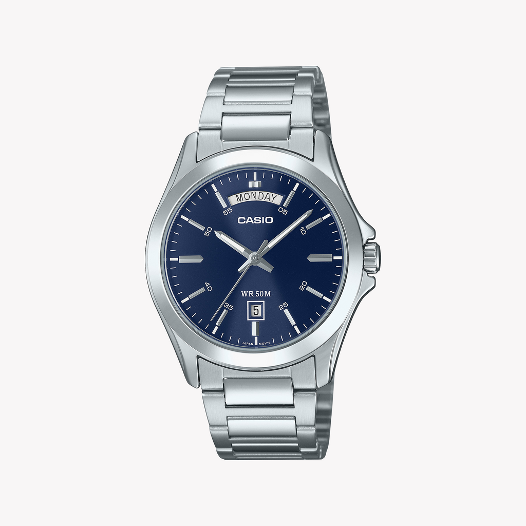 CASIO Men's Stainless Steel Blue Dial Watch | MTP-1370D-2A2VDF