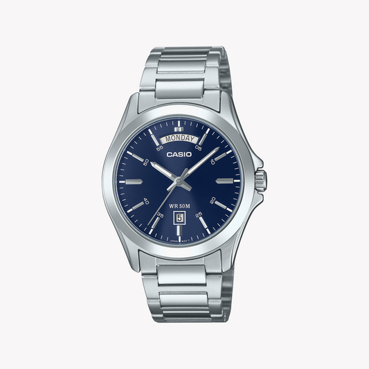 CASIO Men's Stainless Steel Blue Dial Watch | MTP-1370D-2A2VDF