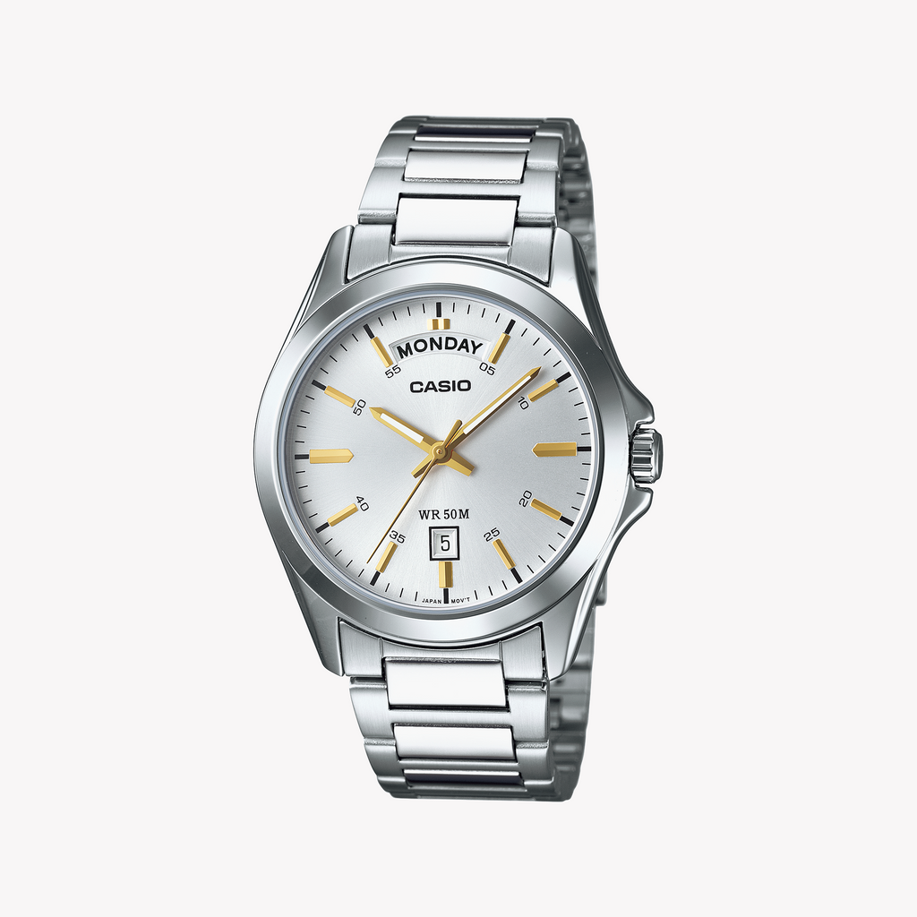 CASIO Men's Stainless Steel Silver Watch | MTP-1370D-7AVDF