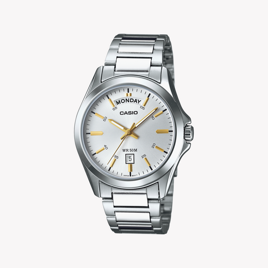 CASIO Men's Stainless Steel Silver Watch | MTP-1370D-7AVDF