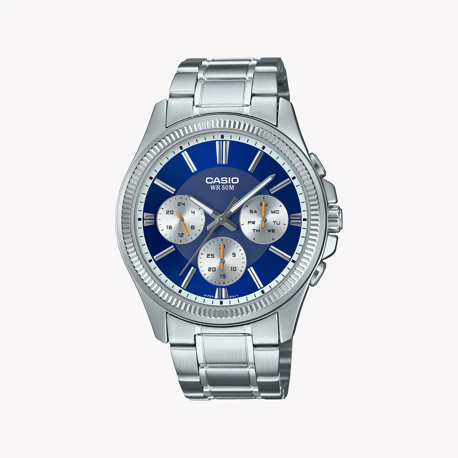 Casio Men's Silver/Blue, Stainless Steel | Mtp-1375d-2avdf by i-watch