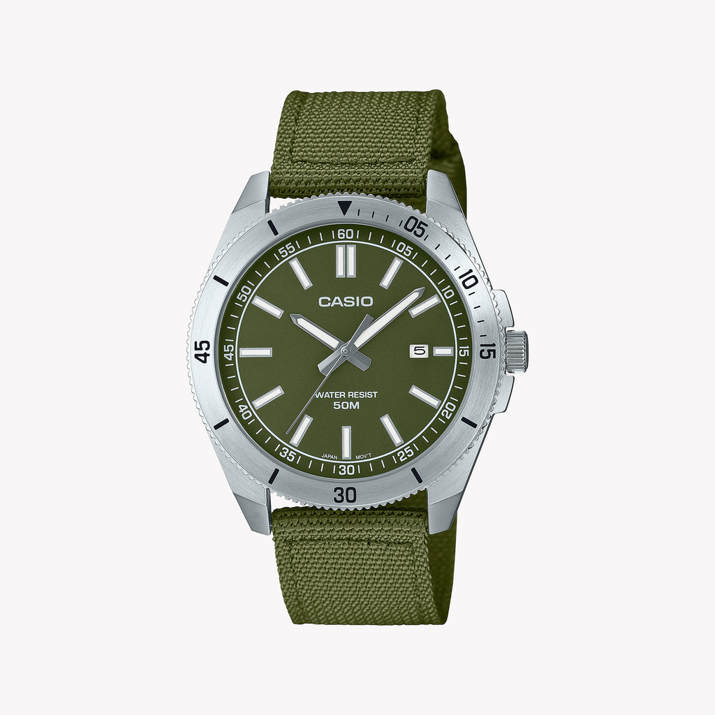 Casio Men's Stainless Steel/Green Watch | Mtp-B155c-3evdf