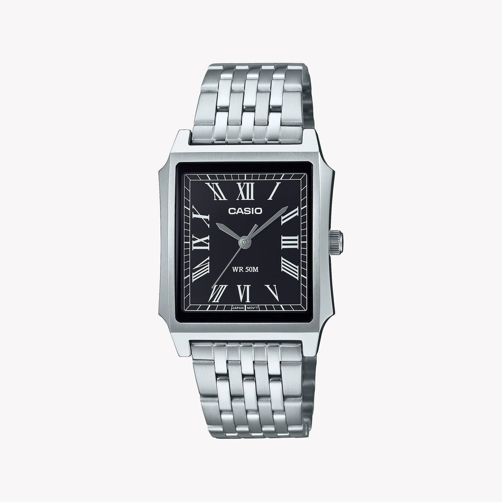 CASIO Men's Stainless Steel Black Dial Watch | MTP-B190D-1BVEF by i-watch