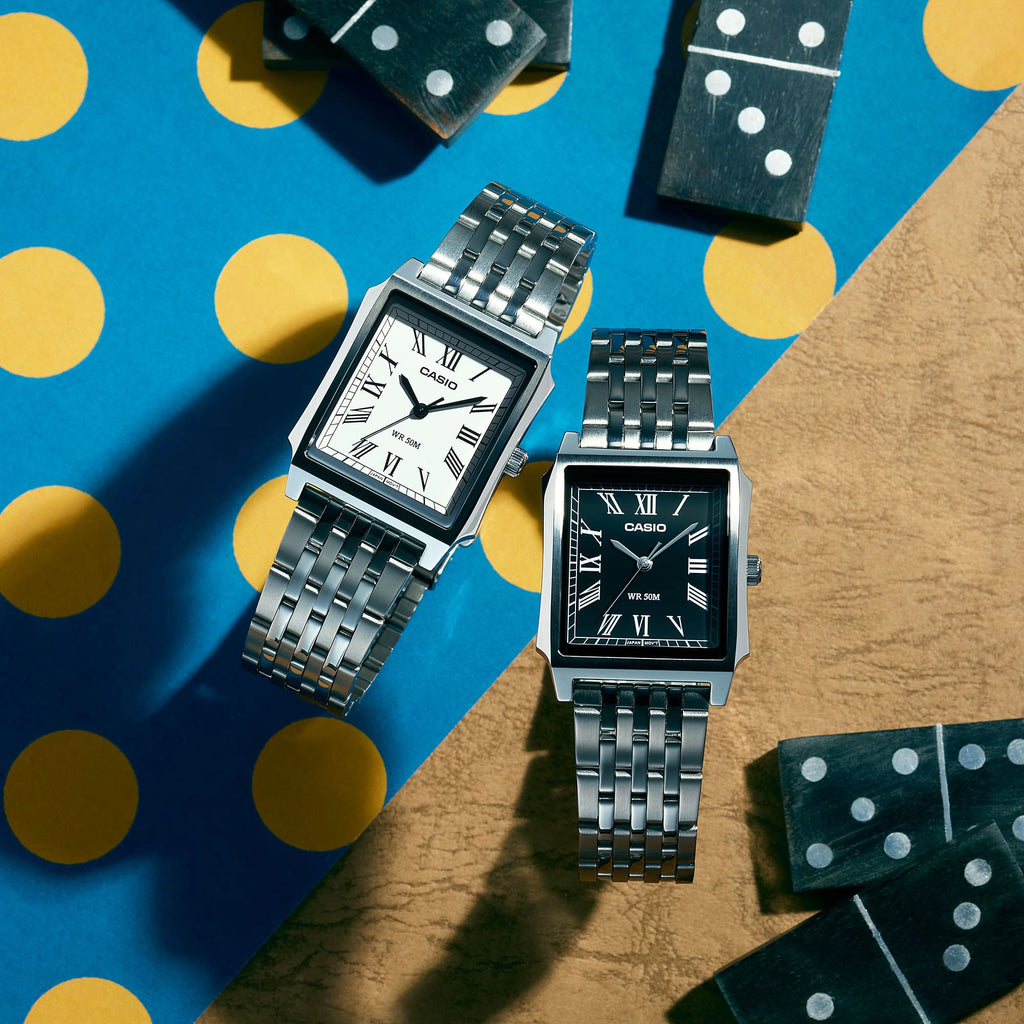 CASIO Men's Silver Stainless Steel Watch | MTP-B190D-7BVEF