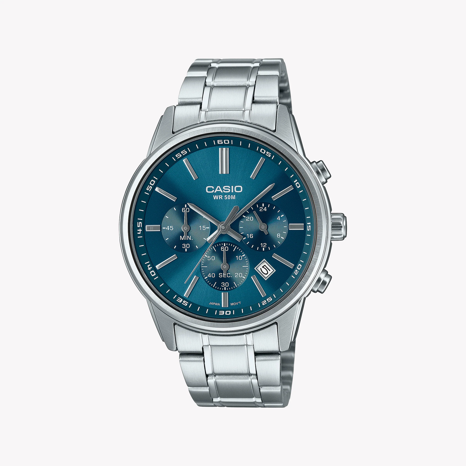 Casio Men's Silver/Blue Stainless Steel | Mtp-E515d-2a1vdf by i-watch