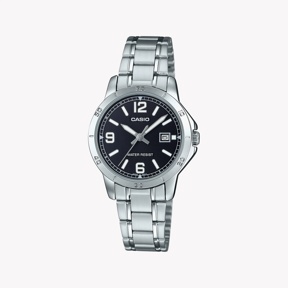Casio Men's Stainless Steel, Black Dial | Mtp-V004d-1b2udf by i-watch