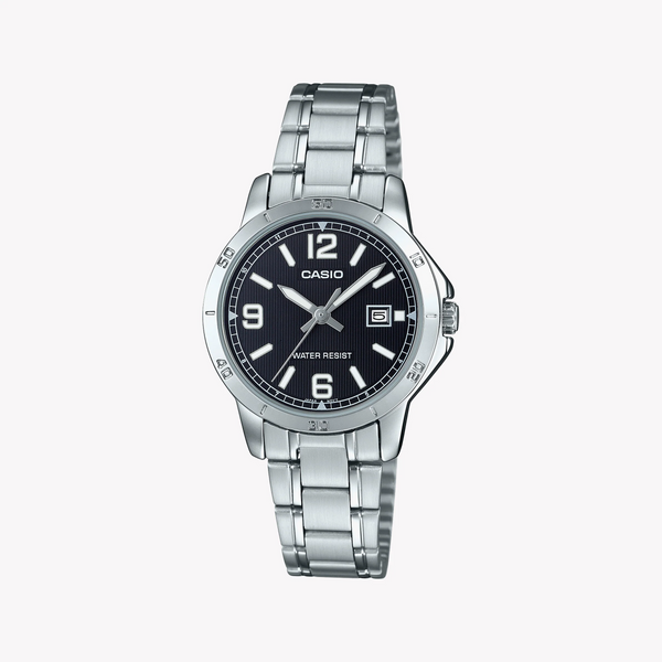 Casio Men's Stainless Steel, Black Dial | Mtp-V004d-1b2udf by i-watch