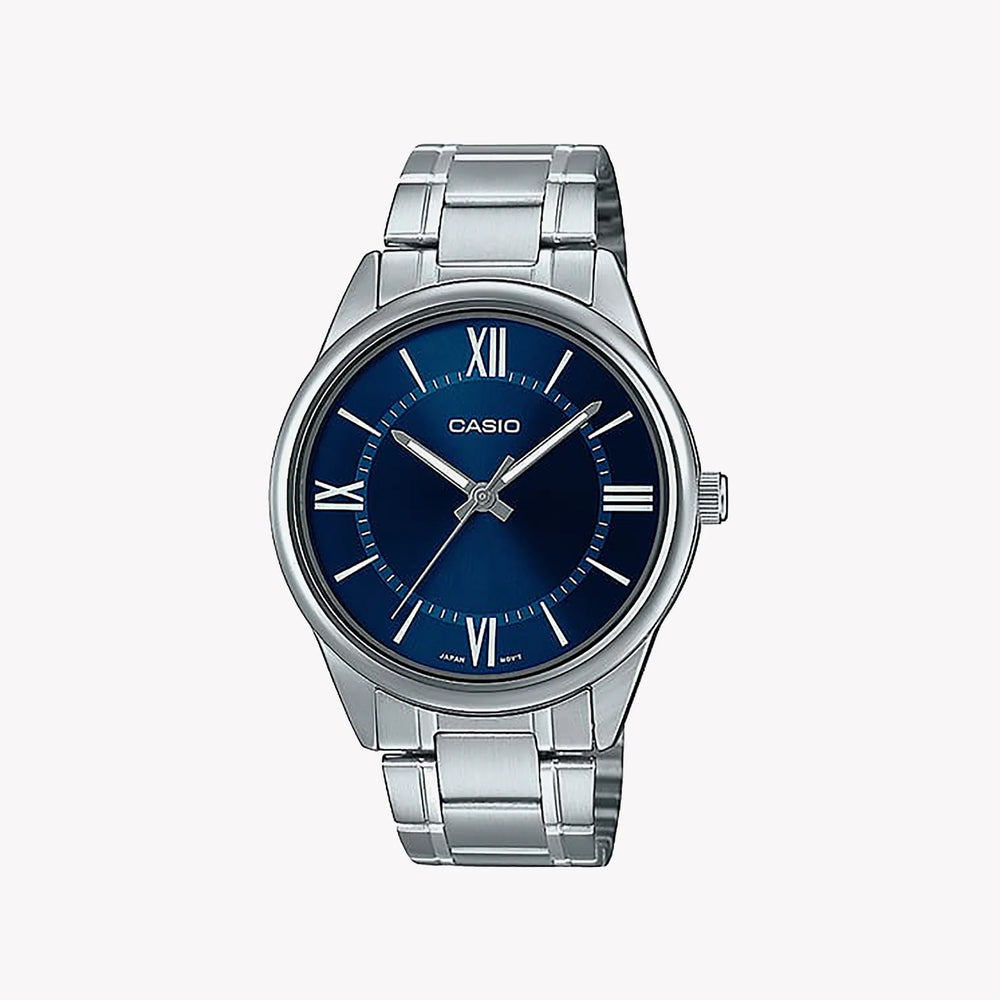Casio Mtp-V005d-2b5udf - Elegant Blue Dial Men's Stainless Steel Watch - Timeless Style & Functionality by i-watch
