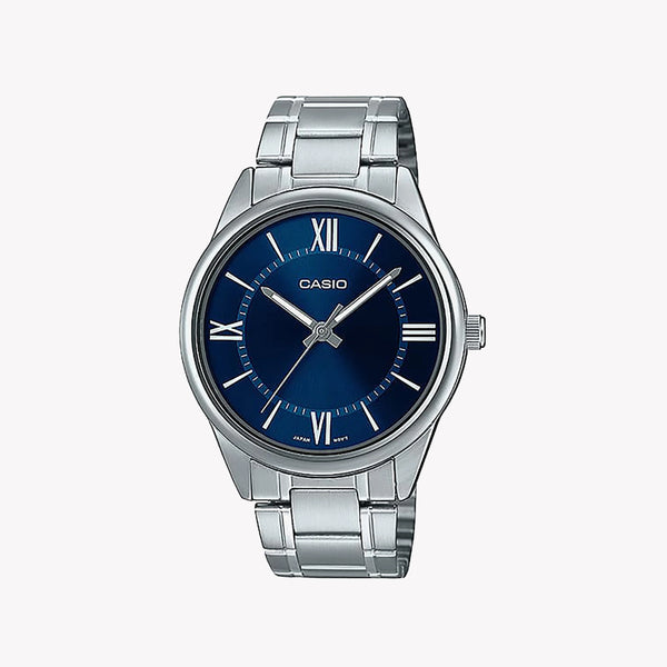 Casio Mtp-V005d-2b5udf - Elegant Blue Dial Men's Stainless Steel Watch - Timeless Style & Functionality by i-watch