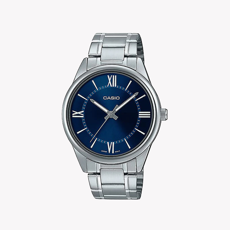Casio Mtp-V005d-2b5udf - Elegant Blue Dial Men's Stainless Steel Watch - Timeless Style & Functionality by i-watch