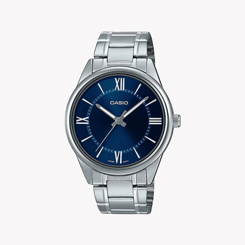 Casio Mtp-V005d-2b5udf - Elegant Blue Dial Men's Stainless Steel Watch - Timeless Style & Functionality by i-watch