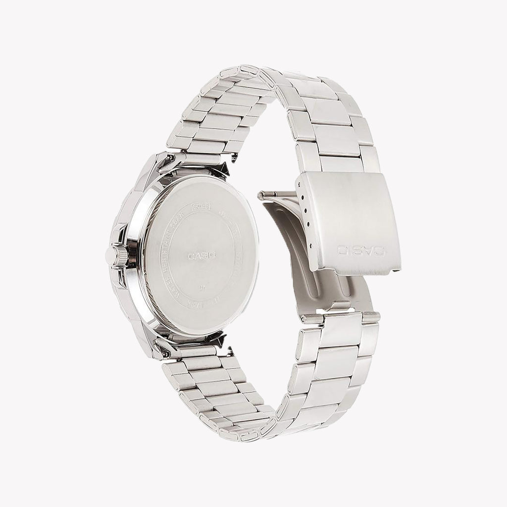 Casio Men's Silver Watch, Red Dial | Mtp-Vd01d-4bvudf