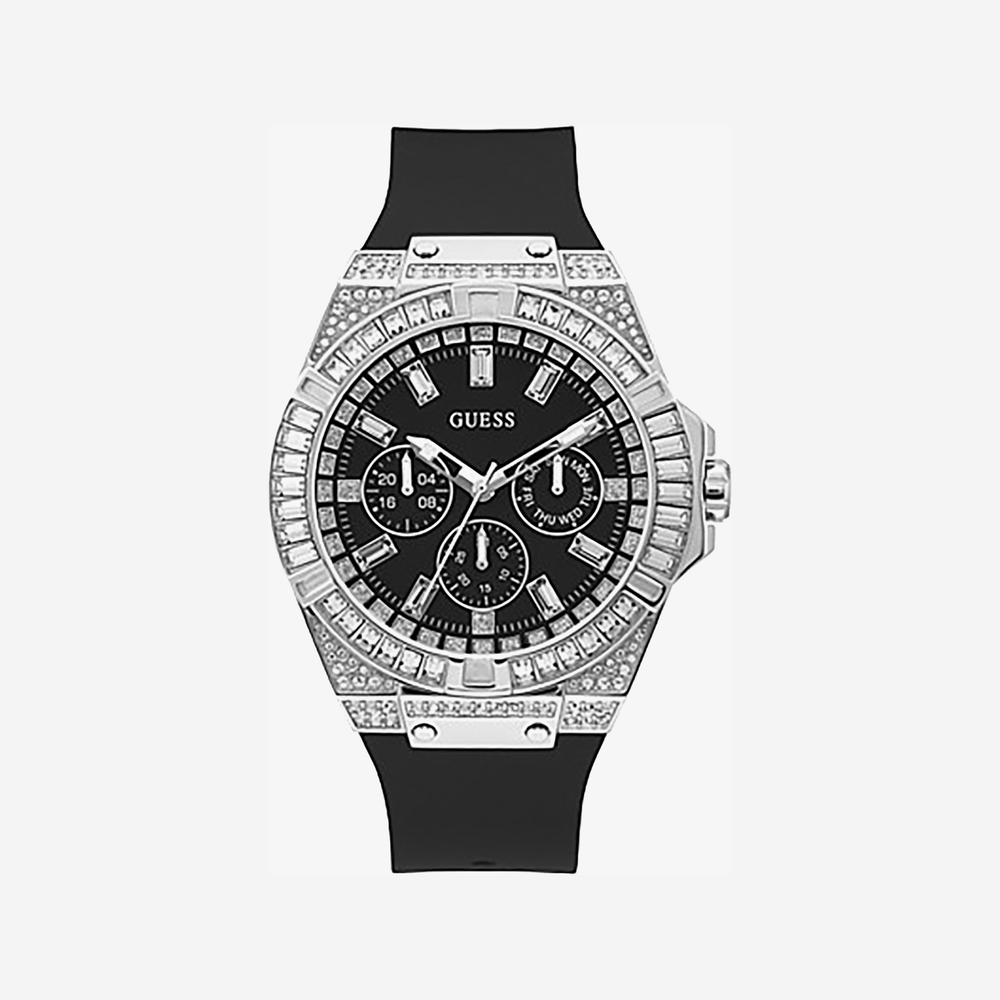 Guess Watches Unisex Silver Case, Black Dial | Gw0208g1 by i-watch