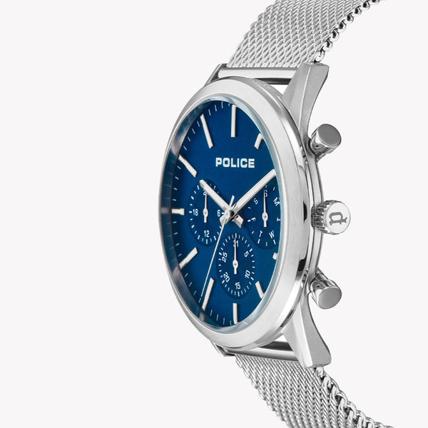 POLICE Men's Watch, Stainless Steel/Silver, Blue Dial | P15599JS03MMM by i-watch