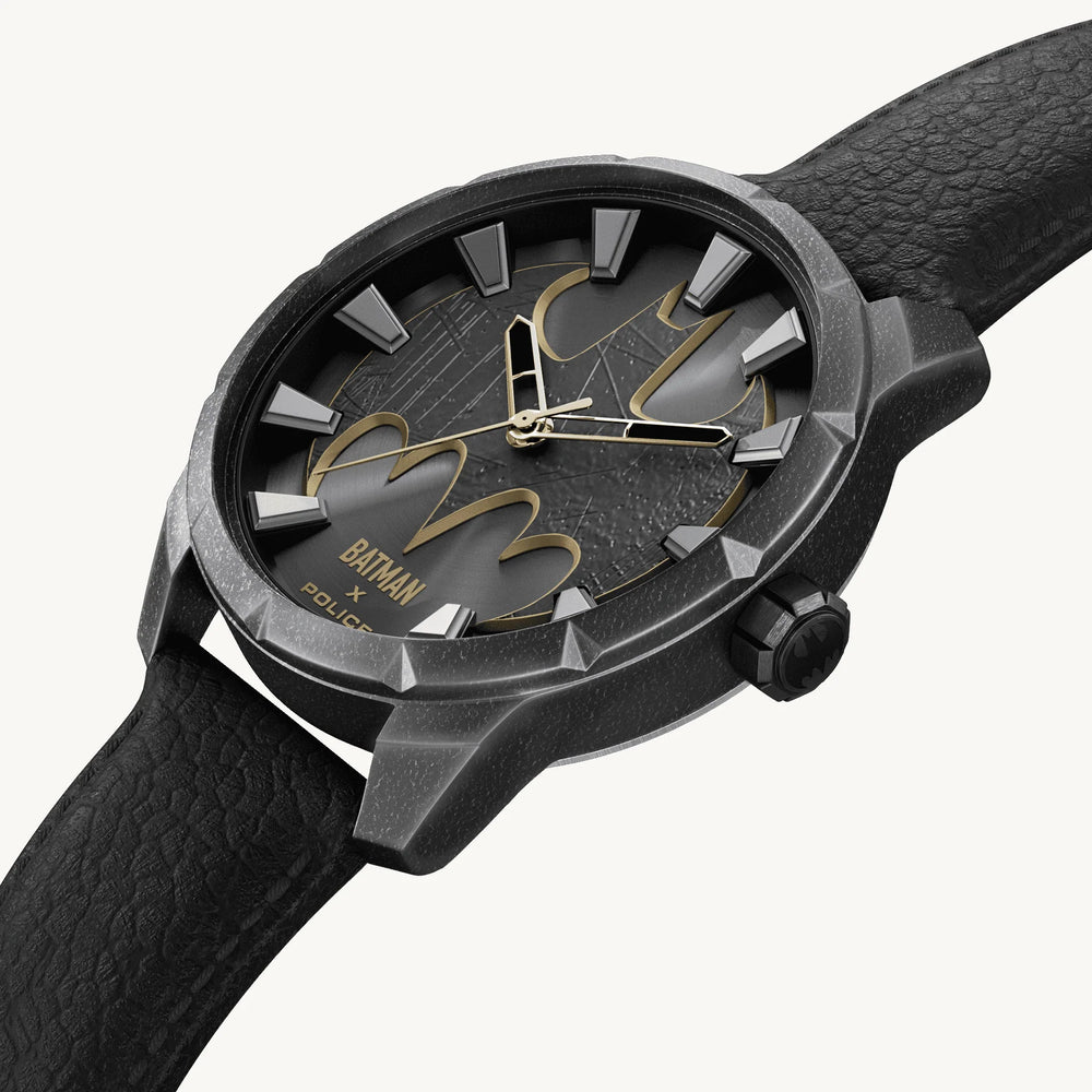 Police Men's Black Metal/Leather Watch | Pewga0075501 by i-watch