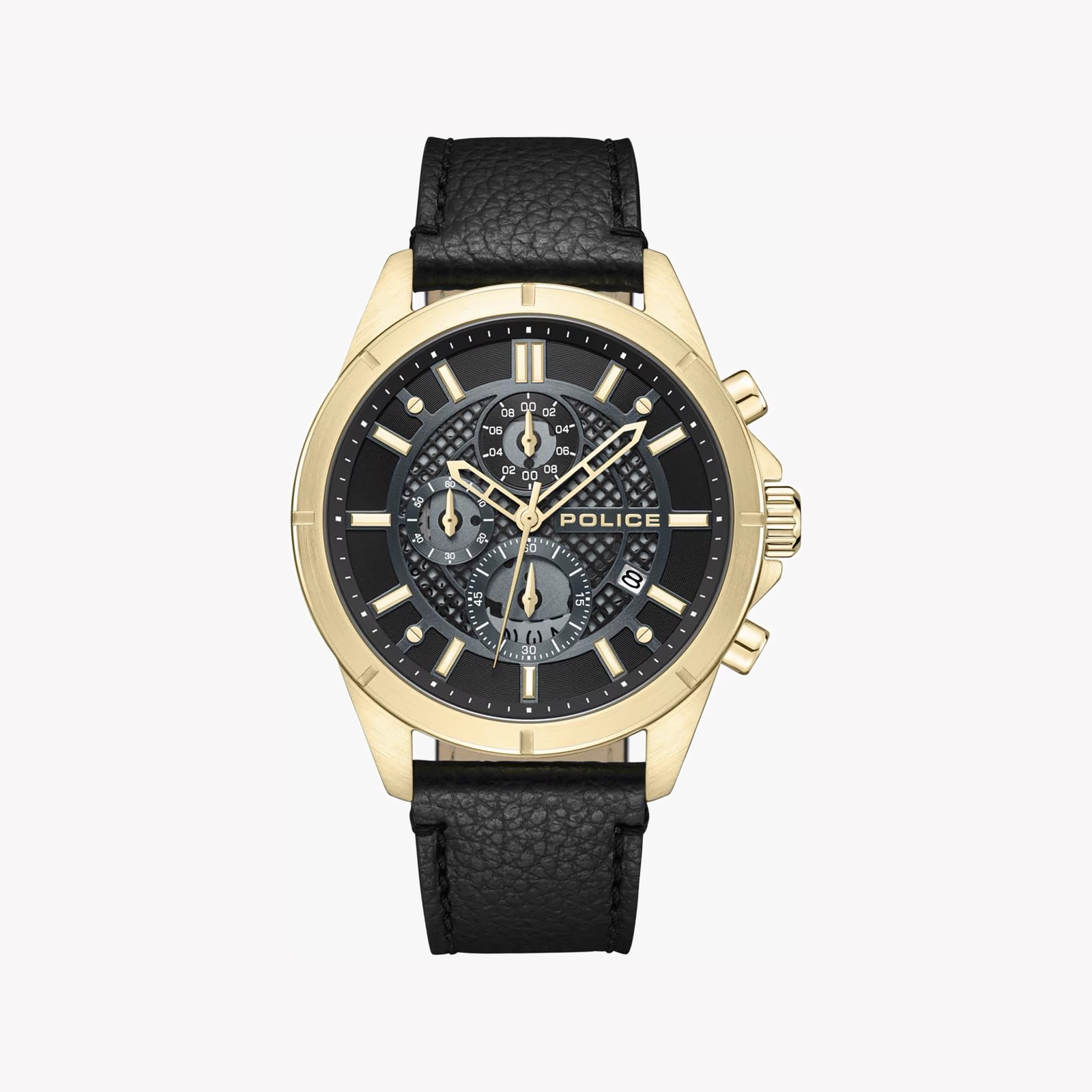 Police Men's Gold Watch, Black Leather Band | Pewgc0054001 by i-watch