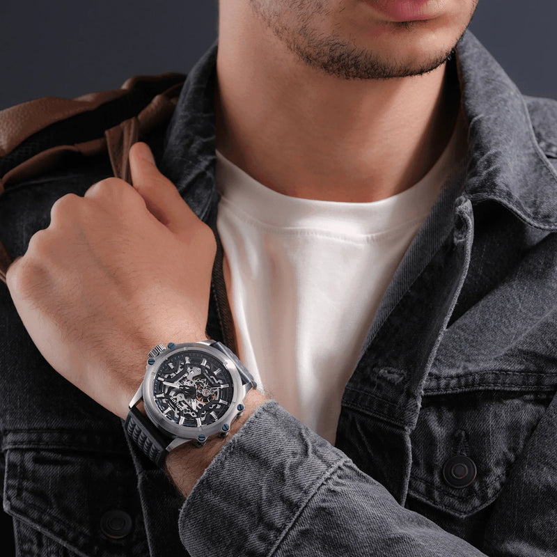 POLICE Men's Automatic Watch, Stainless Steel/Blue | PEWGE1601803 by i-watch