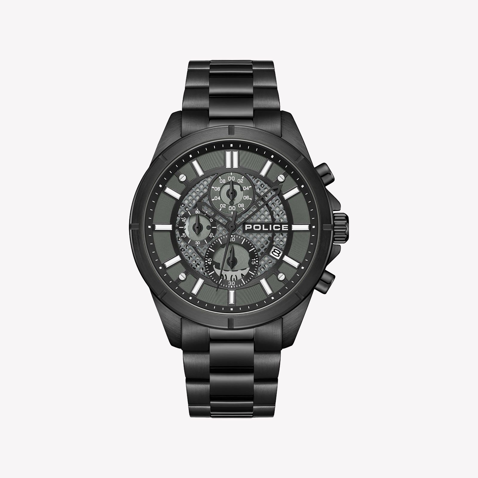 Police Burbank Men's Multi Function Black Dial Watch