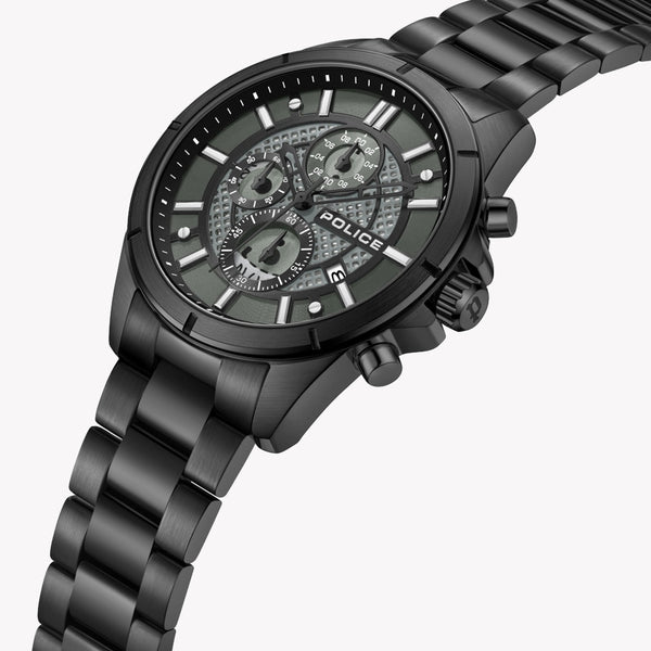 Police Burbank Men's Multi Function Black Dial Watch