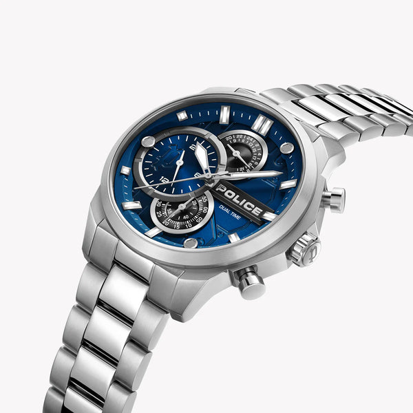 POLICE Men's Stainless Steel Blue Dial Watch | PEWGK0039207 by i-watch