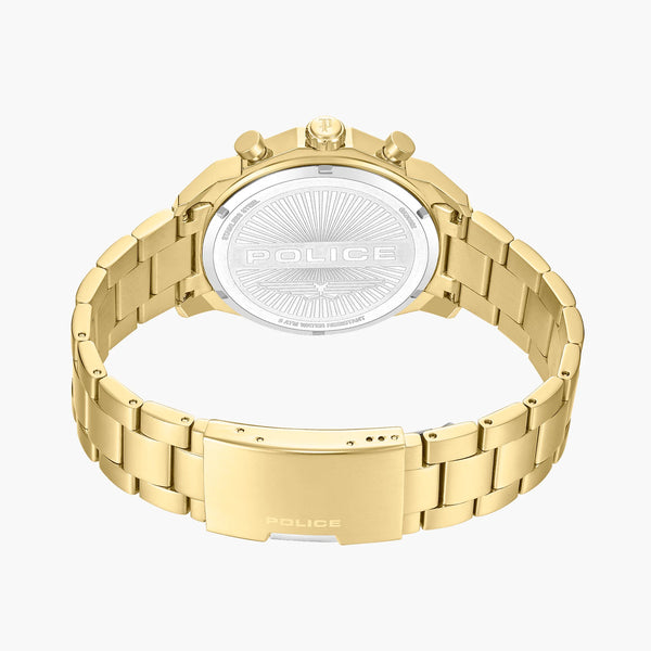 POLICE Men's Gold Stainless Steel Watch, Black Dial | PEWGK0039208 by i-watch