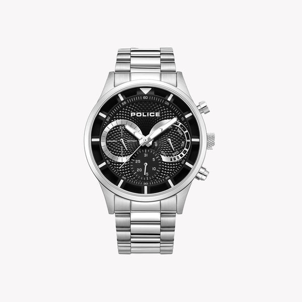 POLICE Men's Watch, Silver Stainless Steel/Black Dial | PEWGK0040303M by i-watch